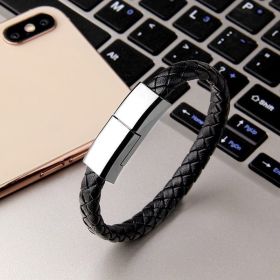 New Bracelet Charger USB Charging Cable Data Charging Cord For IPhone14 13 Max USB C Cable For Phone Micro Cable (Option: Black-TYPEC interface-22.5cm)