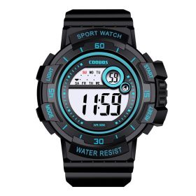 Cool Luminous Men Sport Watch High-end Silicone Strap Military Wrist Watch Led Calendar Waterproof Digital Watch reloj de hombre (Color: 0939 sky blue)