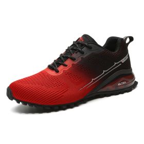 Hiking Shoes Men Trekking Mountain Climbing Boots Backpacking Non-slip Trail Hiking Sneakers Men's Amped Hiking Boots for Male (Color: Black red)