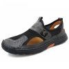 Sandals Men Size 39-48 Quality Handmade Casual Mens Mesh Shoes Summer Soft Non-slip Hollow Sandals Hiking Beach Platform Sandals