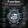 Cool Luminous Men Sport Watch High-end Silicone Strap Military Wrist Watch Led Calendar Waterproof Digital Watch reloj de hombre