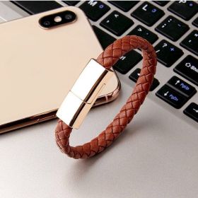 New Bracelet Charger USB Charging Cable Data Charging Cord For IPhone14 13 Max USB C Cable For Phone Micro Cable (Option: Brown-TYPEC interface-22.5cm)